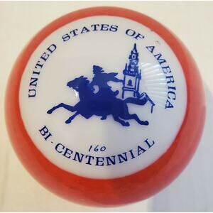Vintage Woods Glass Paperweight United States of America Bicentennial 1776-1976